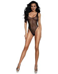 DreamGirl Sheer Mesh Rhinestone Teddy Black