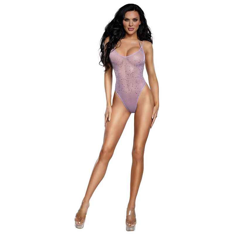 DreamGirl Ombre Glitter Mesh Teddy Lilac