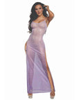 DreamGirl Ombre Glitter Mesh Gown Lilac