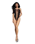 DreamGirl Fishnet Peek-A-Boo Teddy Black