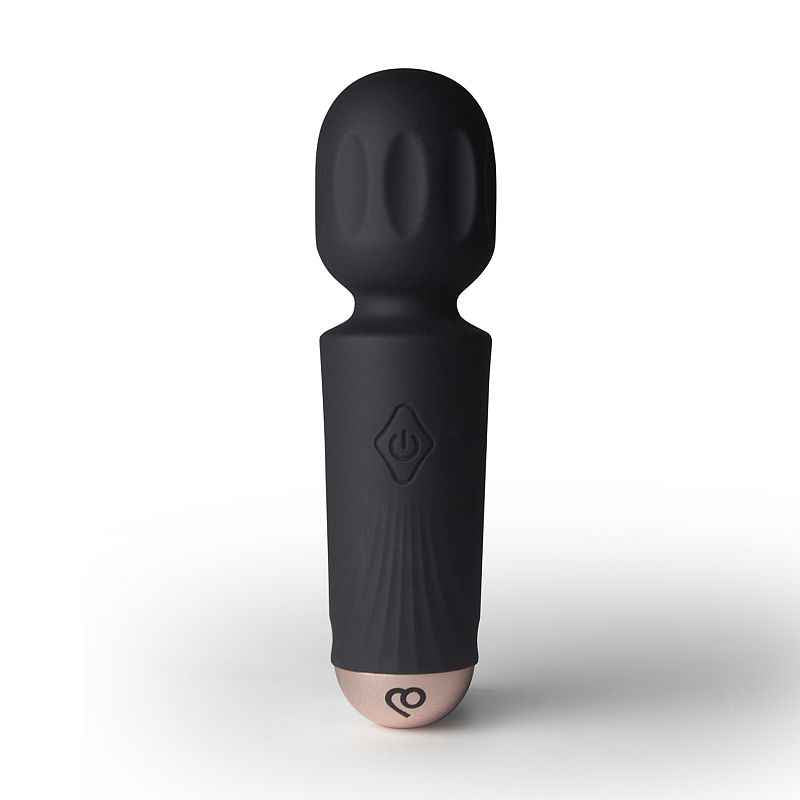 Rechargeable 16 Mode Silicone Mini Wand Black Tulip