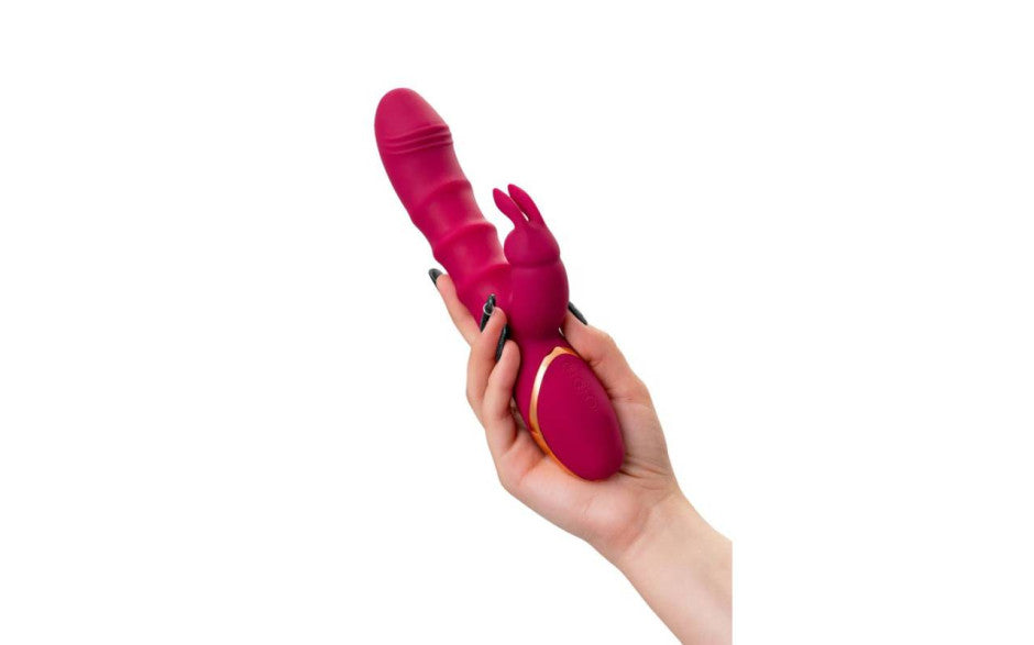 Rabbit Vibrator with Moving Shaft Rings - Tenty - Burgundy - K. P.
