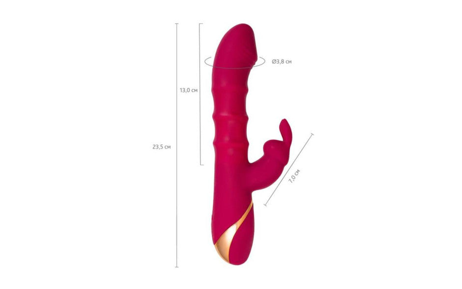 Rabbit Vibrator with Moving Shaft Rings - Tenty - Burgundy - K. P.