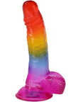 8.5" Realistic Cock with Balls (Rainbow)