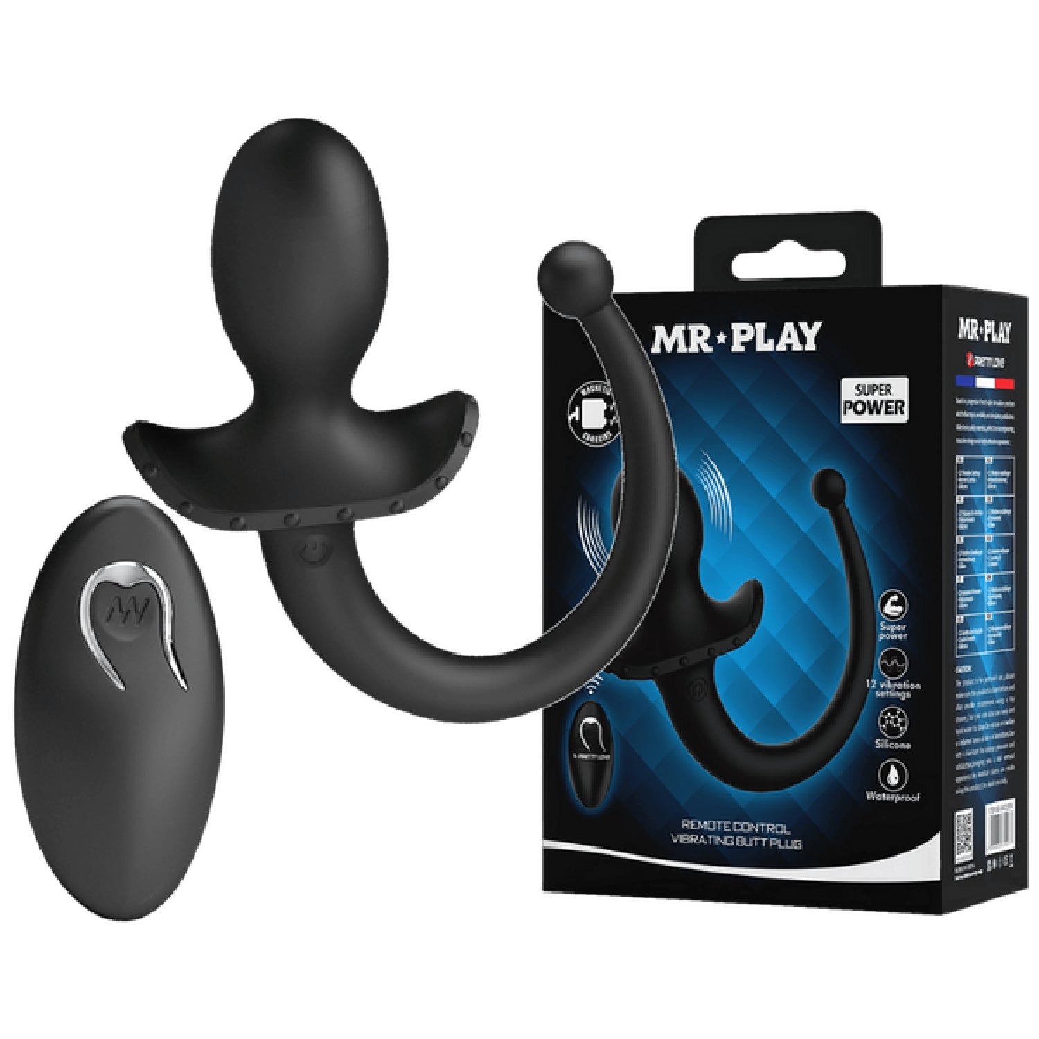 Remote Control Vibrating Butt Plug Tail (Black)
