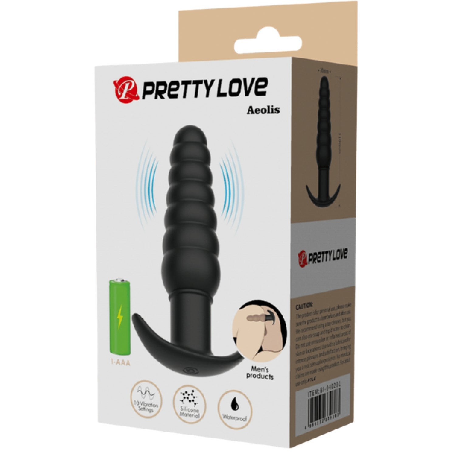 Silicone Butt Plug - Aeolis (Black)