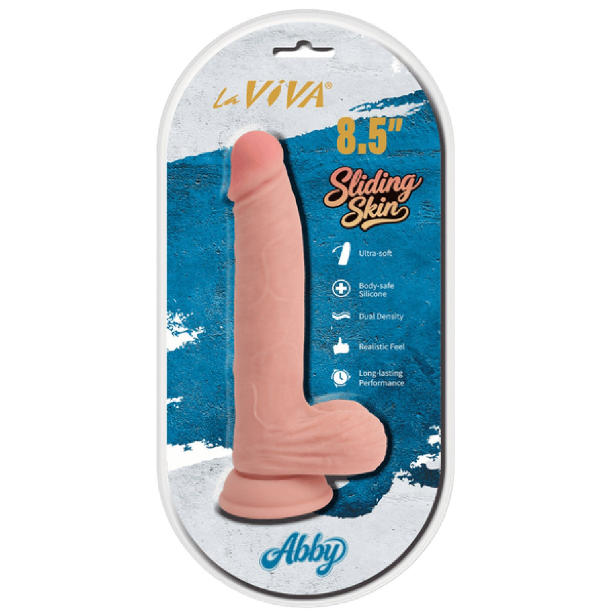 Sliding Skin Abby - 8.5" Dual Density Dong (Flesh)