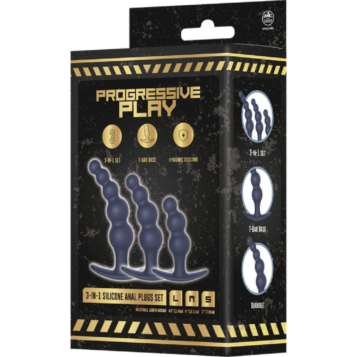 3-In-1 Silicone Anal Plug Set (Black)