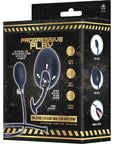 Inflatable Silicone Anal Plug With Plug (Black)
