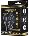 Inflatable Silicone Anal Plug With Plug (Black)