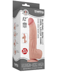 12'' King Sized Sliding Skin Dual Layer Dong (Flesh)