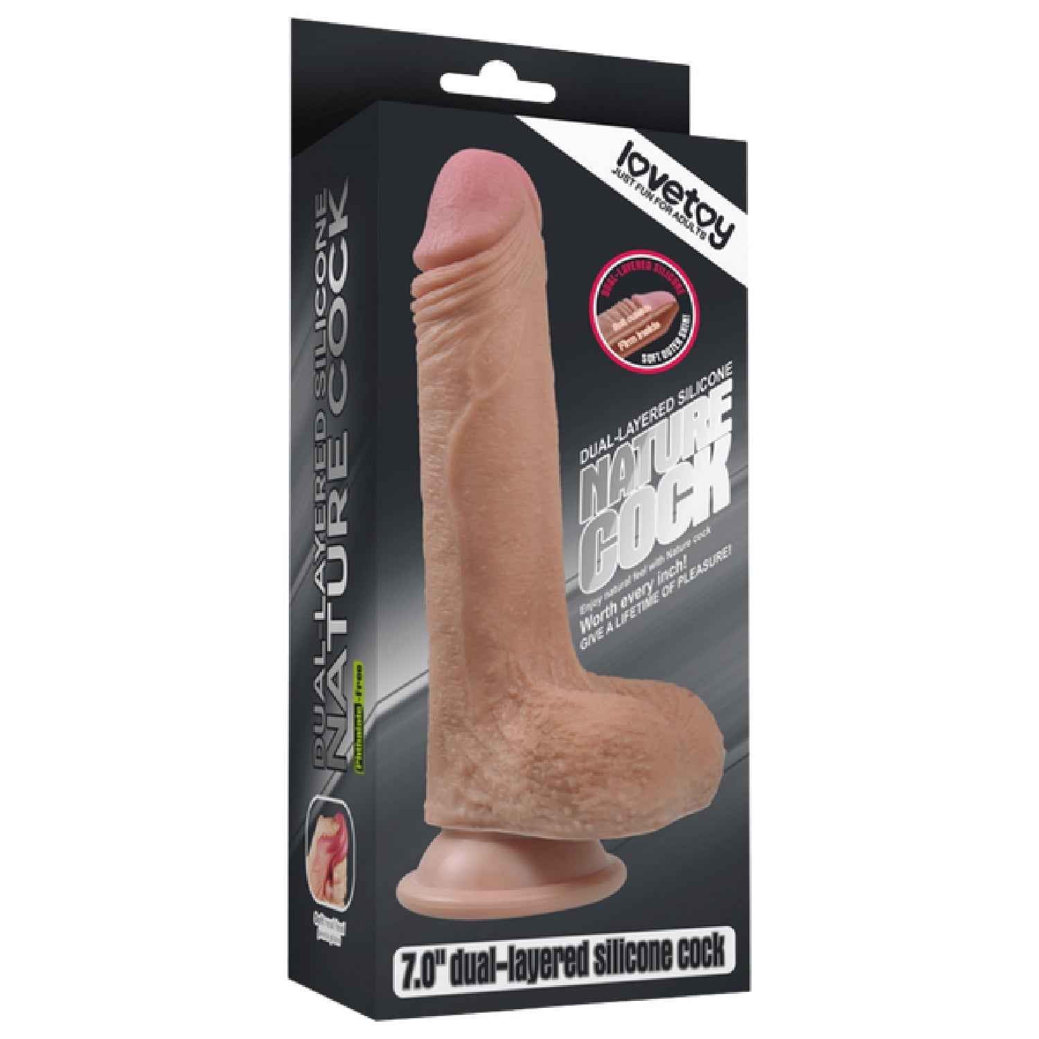 7'' Dual layered Platinum Silicone Cock (Flesh)