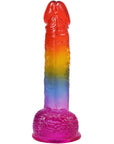 8.5" Realistic Cock with Balls (Rainbow)