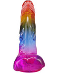 8.5" Realistic Cock with Balls (Rainbow)
