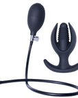 Inflatable Silicone Anal Plug With Plug (Black)