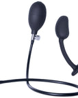 Inflatable Silicone Anal Plug With Plug (Black)