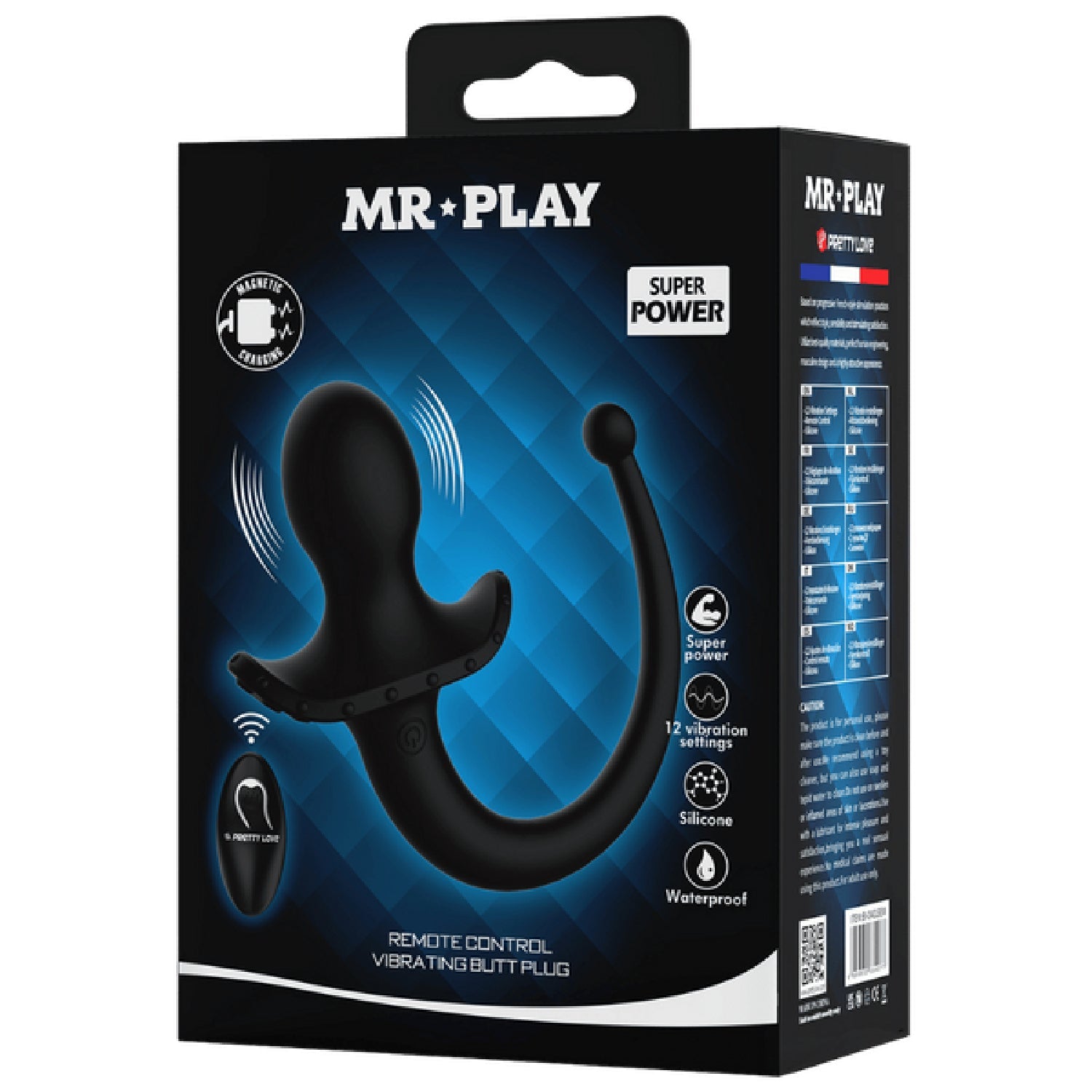 Remote Control Vibrating Butt Plug Tail (Black)