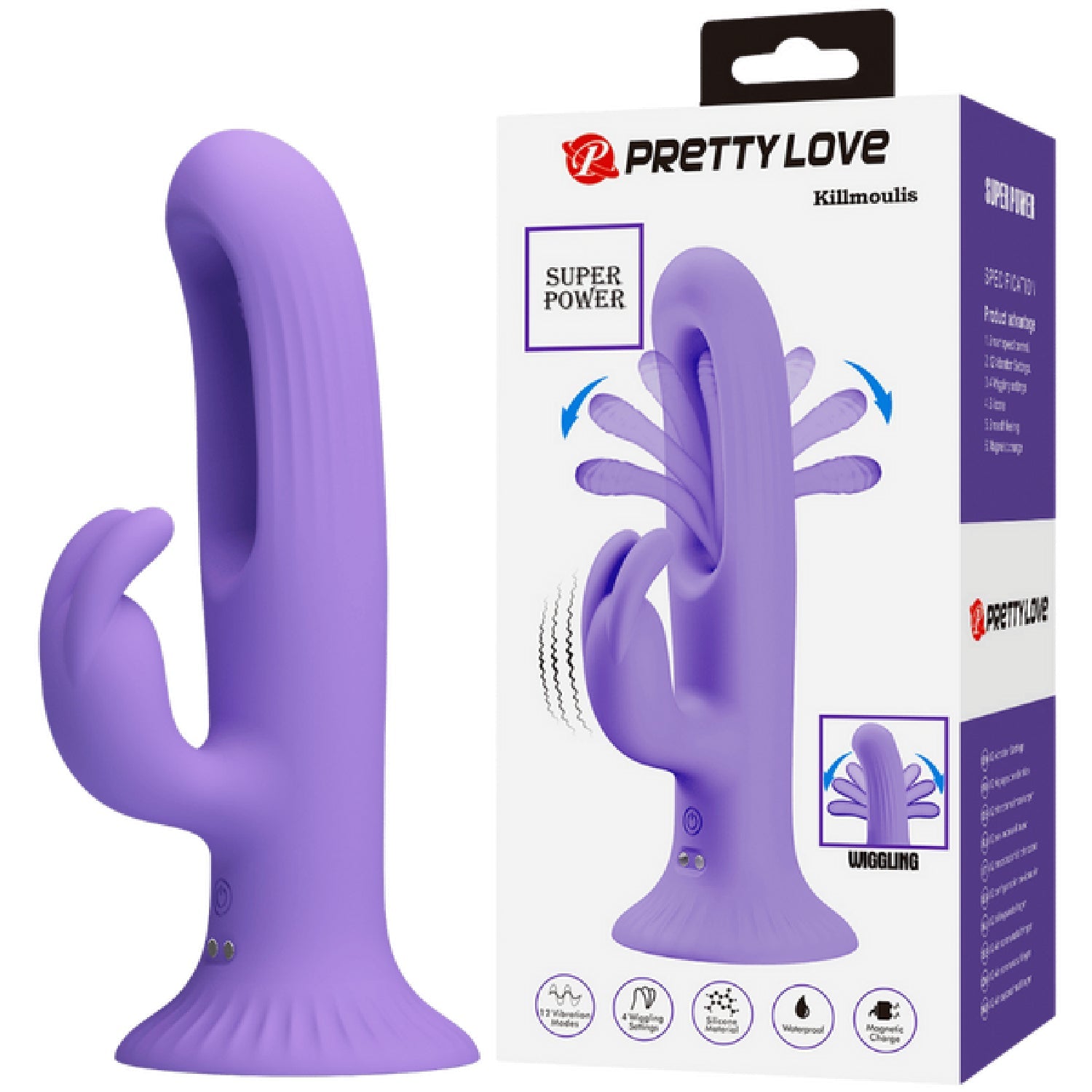 Killmoulis - Vibrating / Wiggling Rabbit Vibe (Purple)