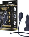 Inflatable Silicone Anal Plug With Plug (Black)