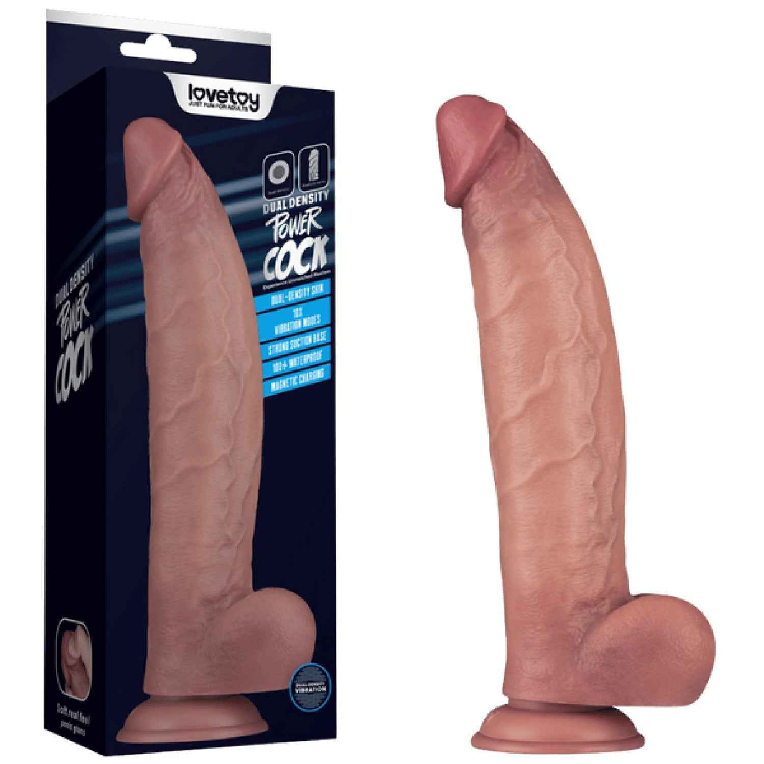 12'' Vibrating Dual Density Power Cock (Flesh)