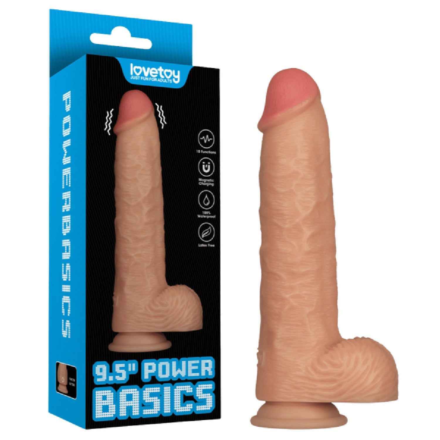 9.5'' Vibrating Power Basics Cock (Flesh)