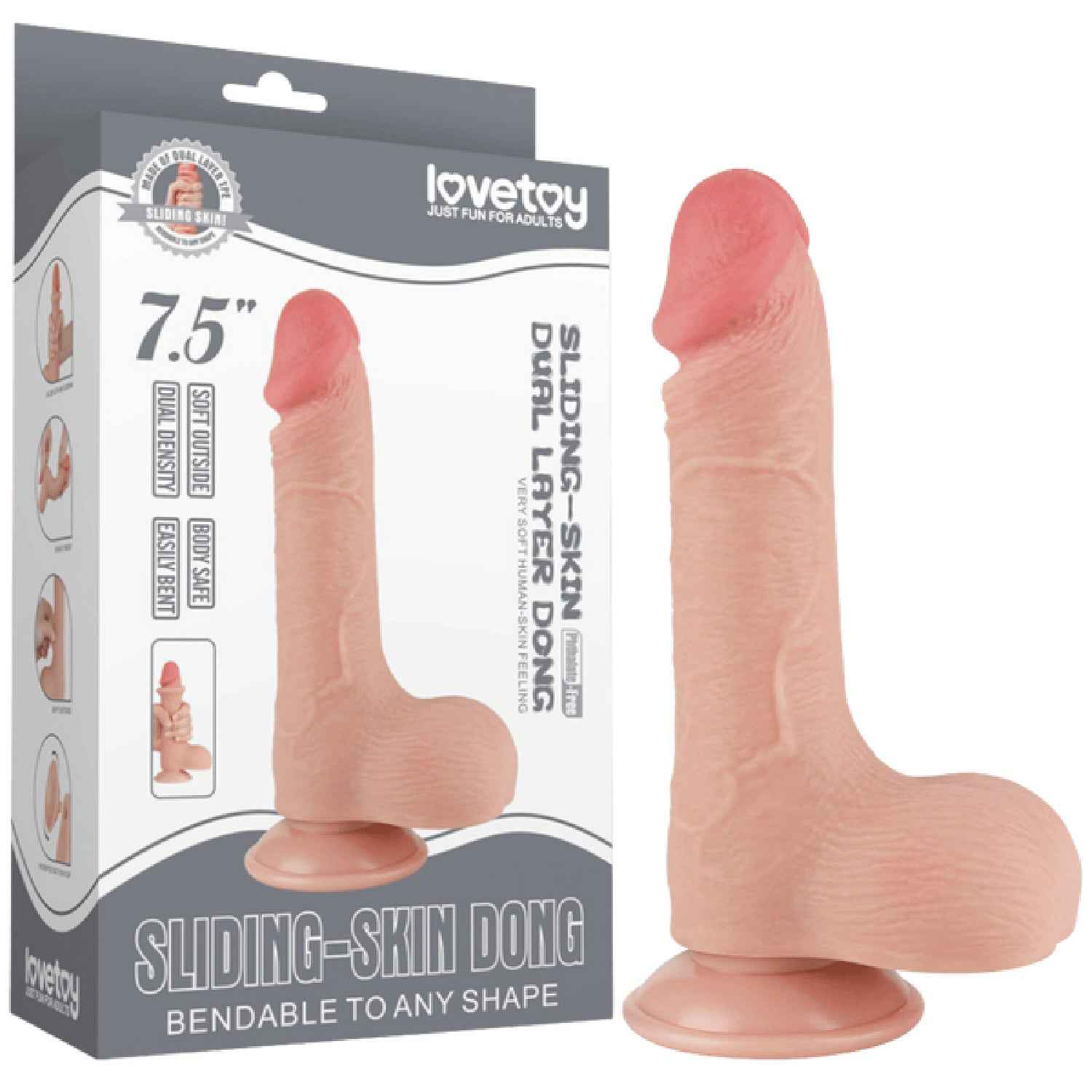 7.5'' Sliding Skin Dual Layer Dong (Flesh)