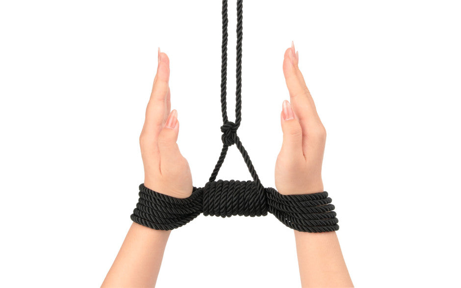Rebellion Reign Ebony 10m Silky Bondage Rope - Black - K. P.