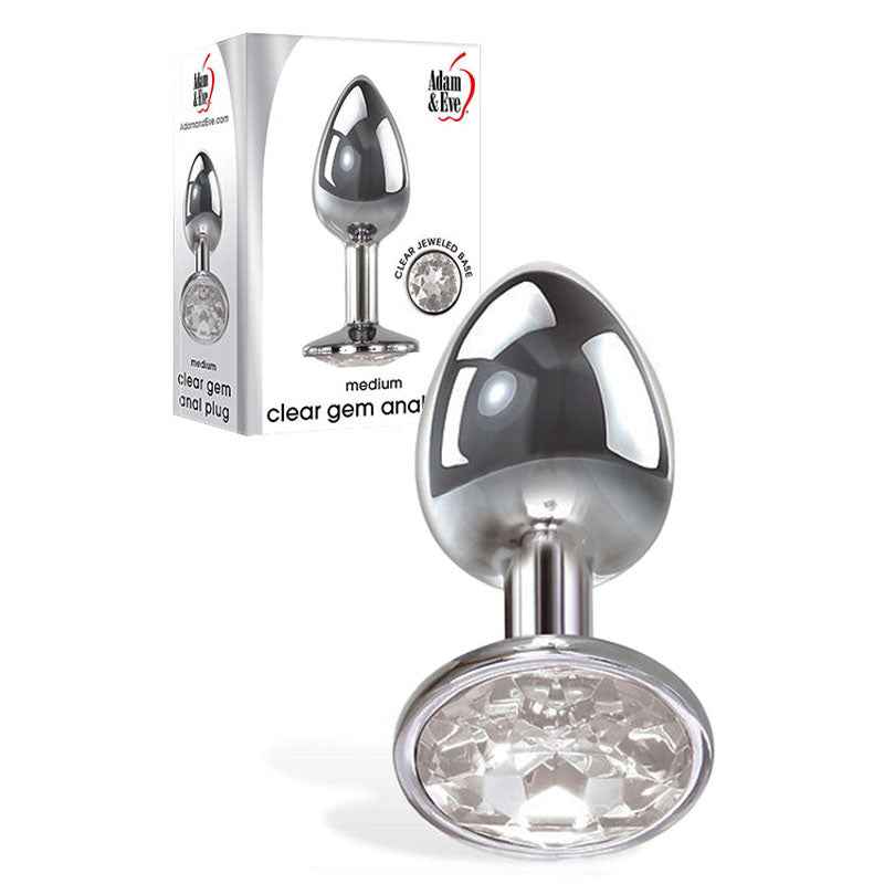 Adam and Eve Clear Gem Anal Plug - Medium