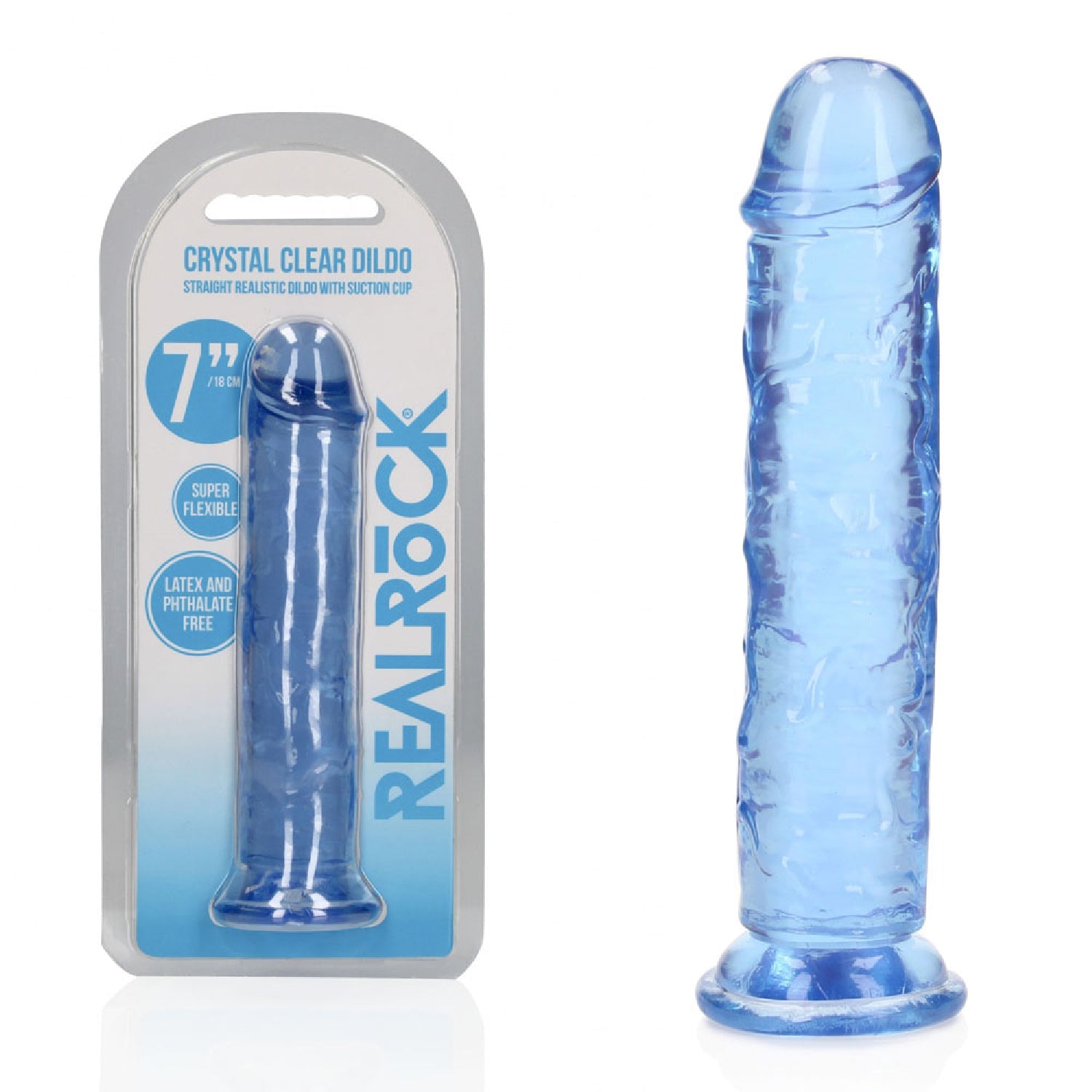 REALROCK 18 cm Straight Dildo - Blue