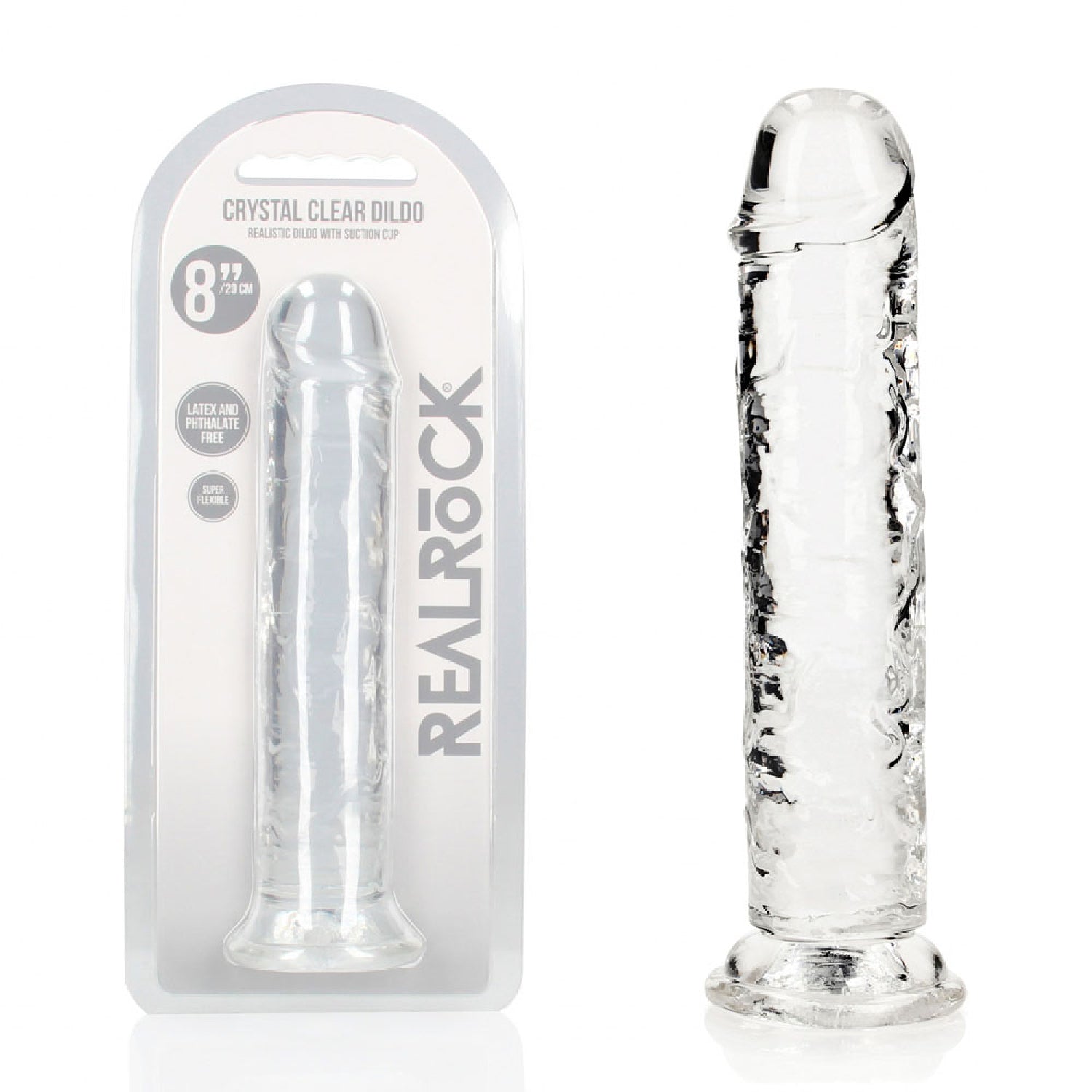 REALROCK 20 cm Straight Dildo - Transparent