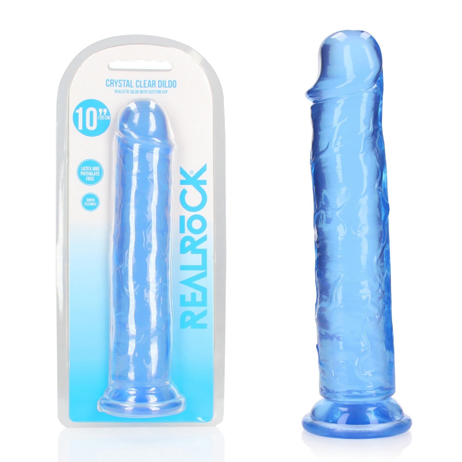REALROCK 28 cm Straight Dildo - Blue
