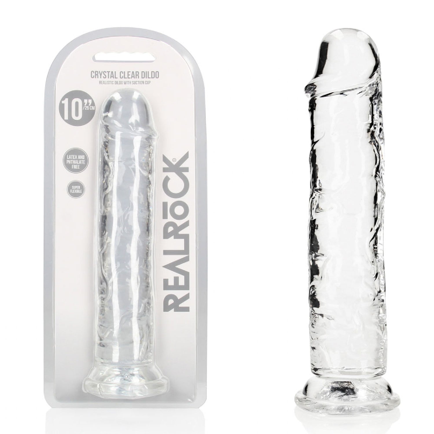REALROCK 28 cm Straight Dildo - Transparent