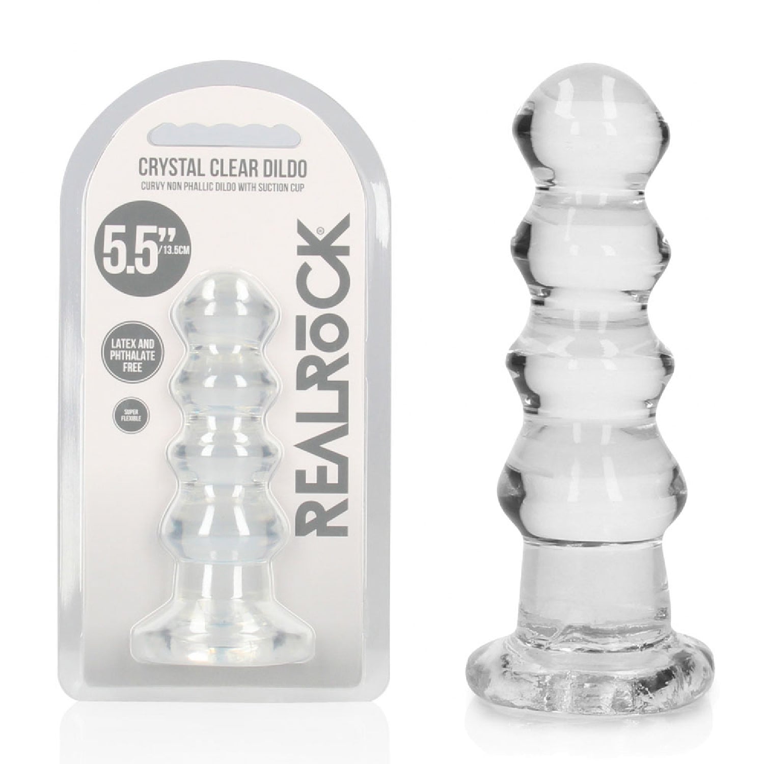 REALROCK 14 cm Curvy Anal Plug - Transparent