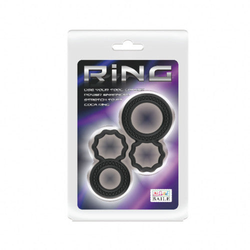 Cock Ring Dual Pack - Black - K. P.