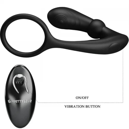 Cock Ring &amp; Vibrating Anal Plug - Warren - Multiple Colours - K. P.