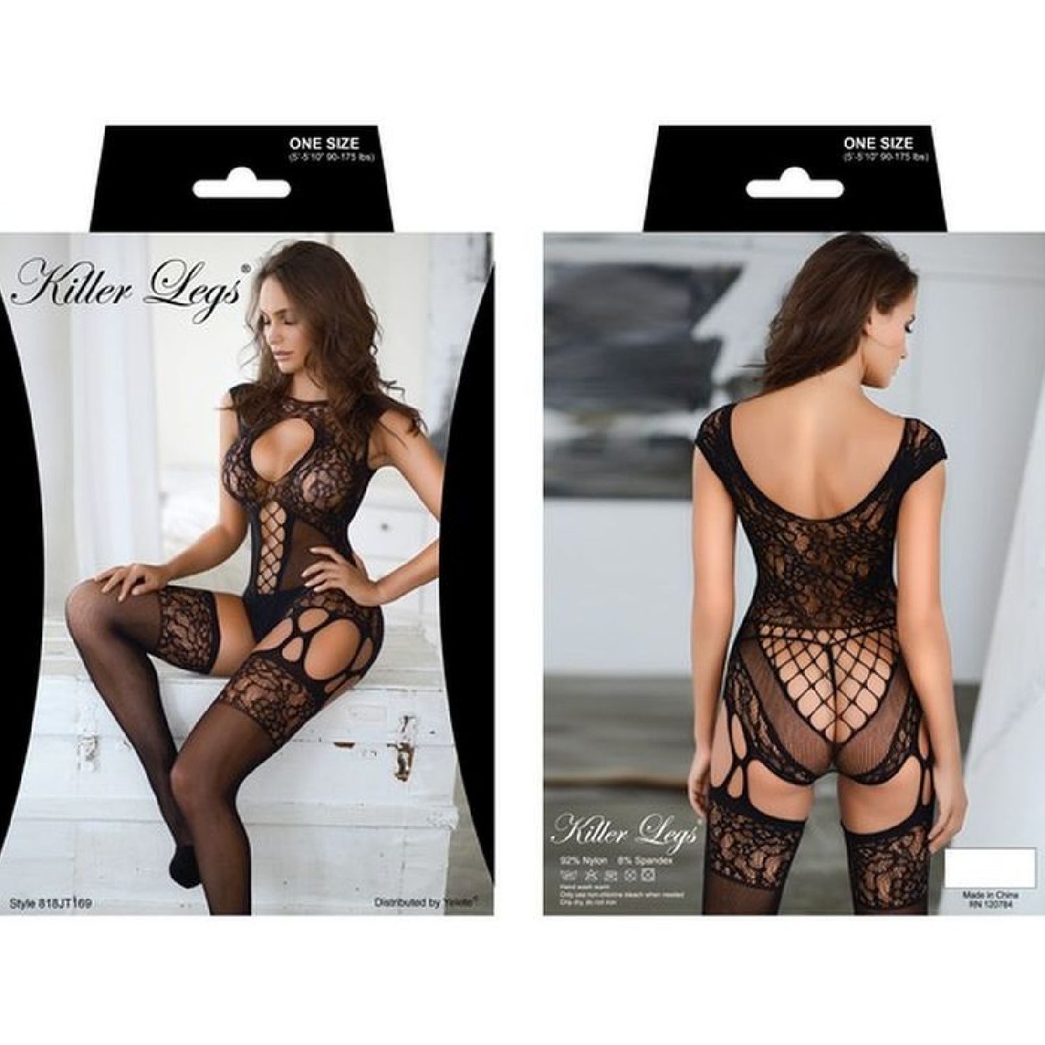 Never Lose Me Cut-out Bodystocking Black