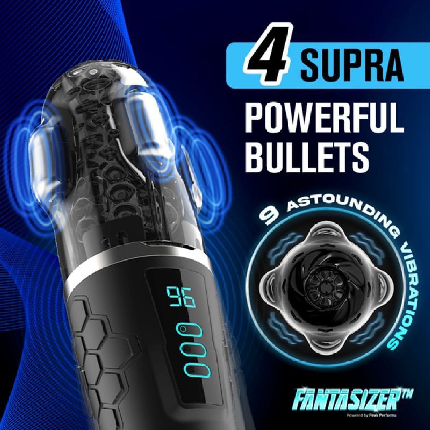 Hypershaker Automatic App Controlled LCD Masturbator Black