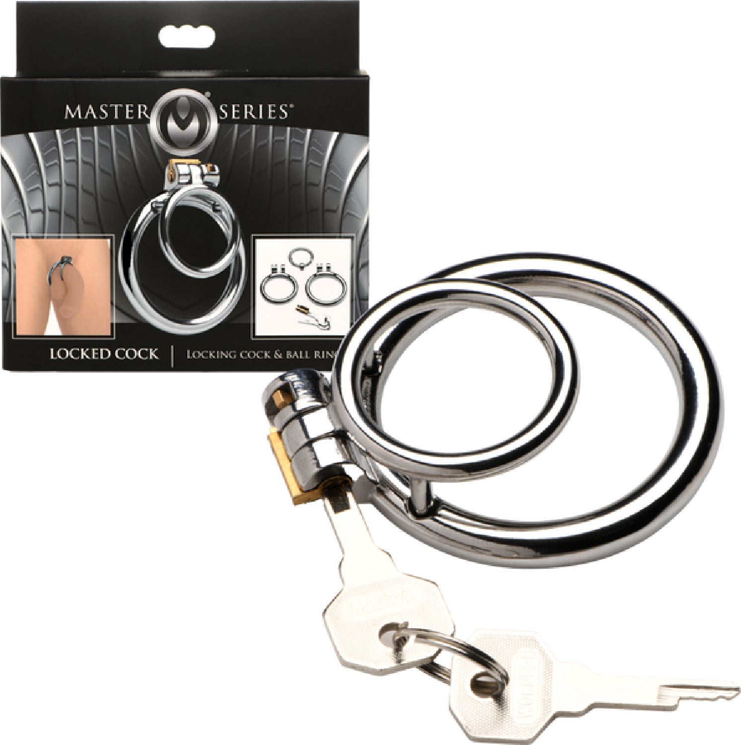 The Master Series - Locked Cock Locking Cock &amp; Ball Ring - Silver