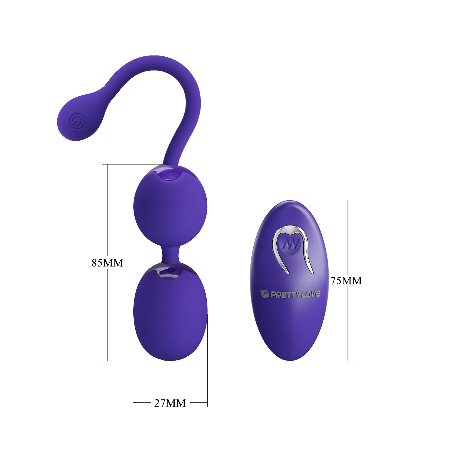 Remote Control Vibrating Love Egg - Willie - Youth - Purple - K. P.