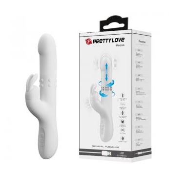 Thrusting & Rotating Rabbit Vibrator - Reese - White - K. P.