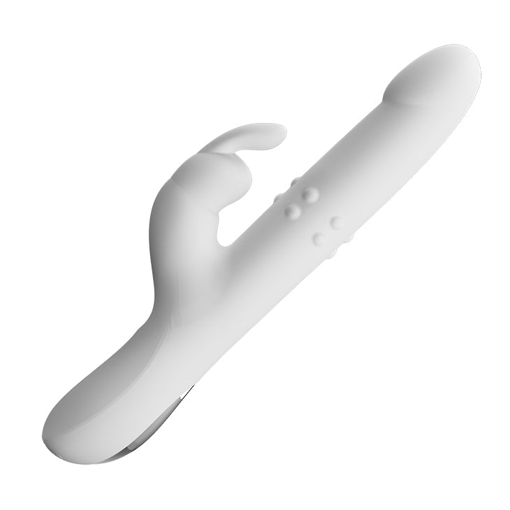 Thrusting &amp; Rotating Rabbit Vibrator - Reese - White - K. P.