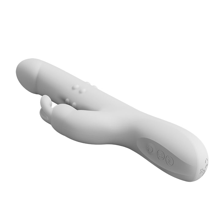 Thrusting &amp; Rotating Rabbit Vibrator - Reese - White - K. P.