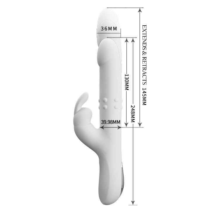 Thrusting & Rotating Rabbit Vibrator - Reese - White - K. P.