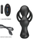 Vibrating Butt Plug with Cock & Ball Ring - Marshall - Black - K. P.