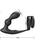 Vibrating Butt Plug with Cock & Ball Ring - Marshall - Black - K. P.