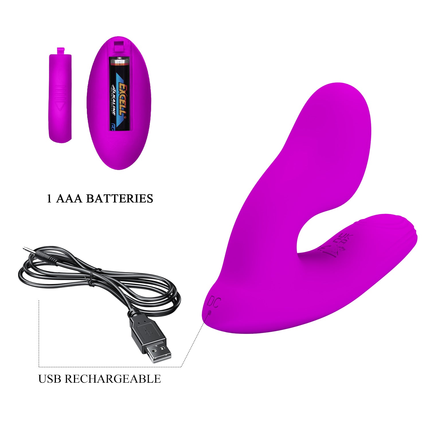 Dual Ended Vibrator - Melvin - Purple - K. P.