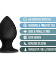 Anal Adventures - Platinum Silicone Anal Stout Plug Medium - Black - K. P.
