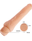 9.8" Realistic Dildo Vibrator - Flesh - K. P.