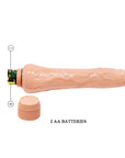 9.8" Realistic Dildo Vibrator - Flesh - K. P.