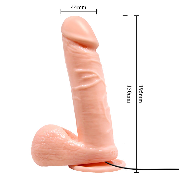 Vibrating Dildo with Suction Base - Flesh - K. P.